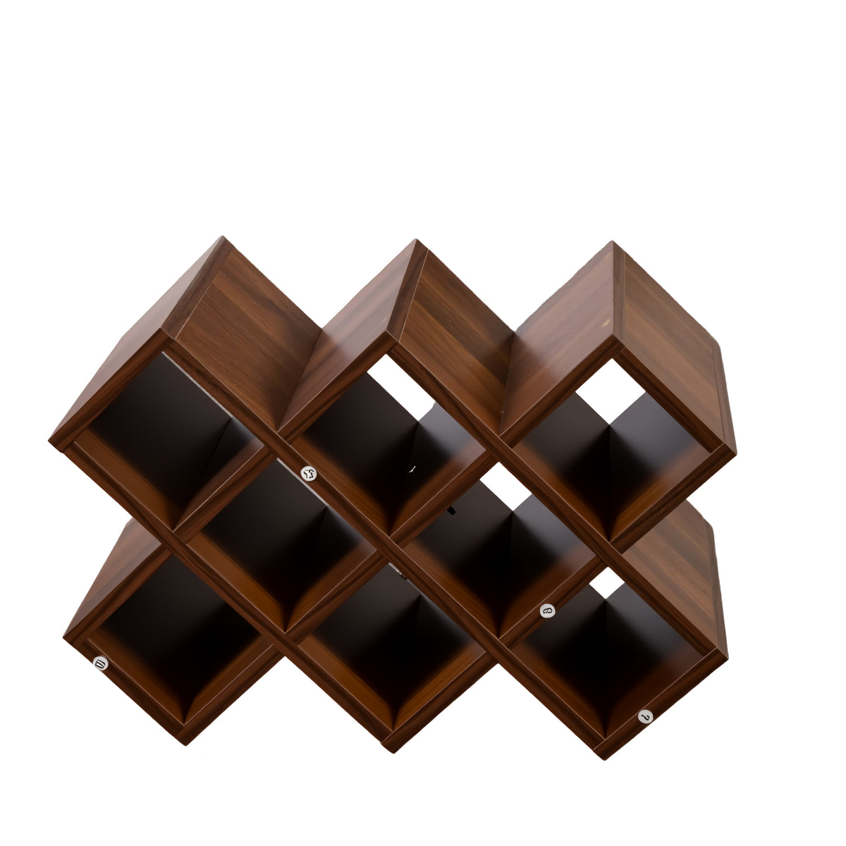 Large Wall Mounted 3 Tier Rustic Bottle Wine Rack Wooden Storage With Glass - Image 6