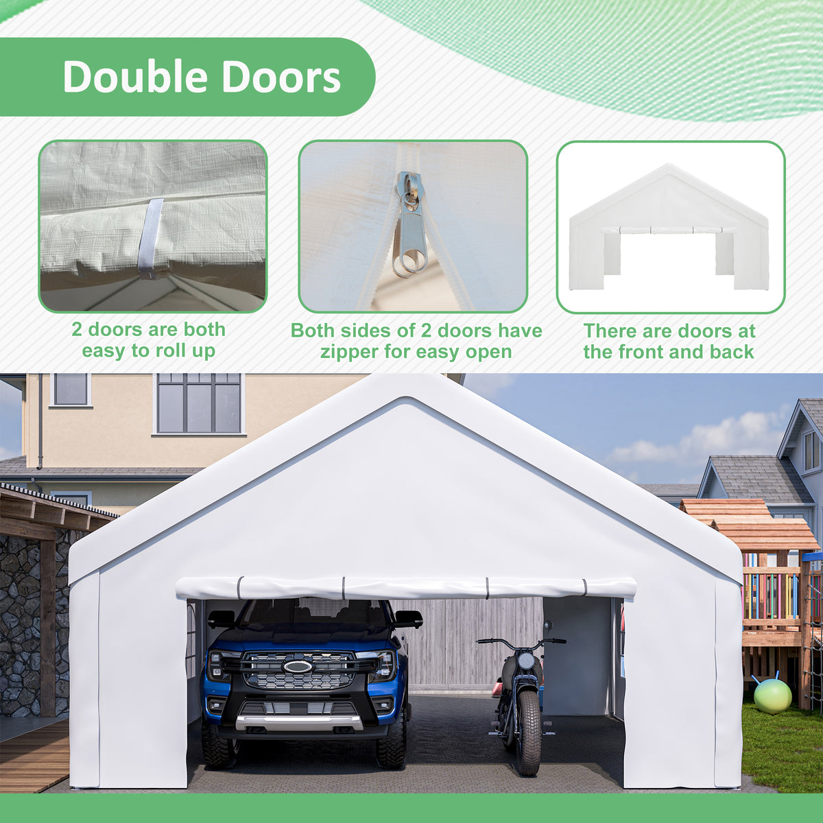20x20 FT Event Shelter with Detachable Sides and Carport Capability Equipped - Image 3