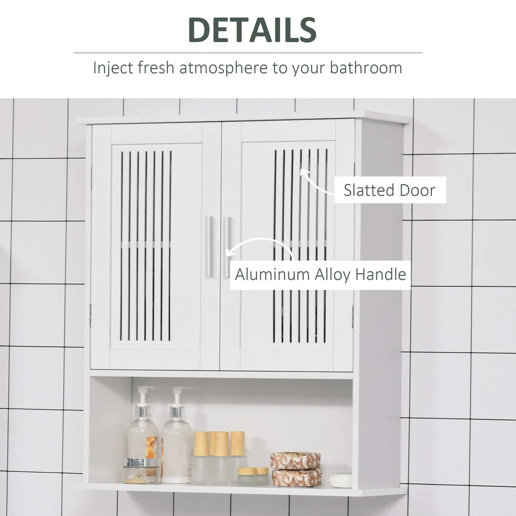Modern Wall Mount Bathroom Cabinet Storage Organizer with 2 Door Cabinet and