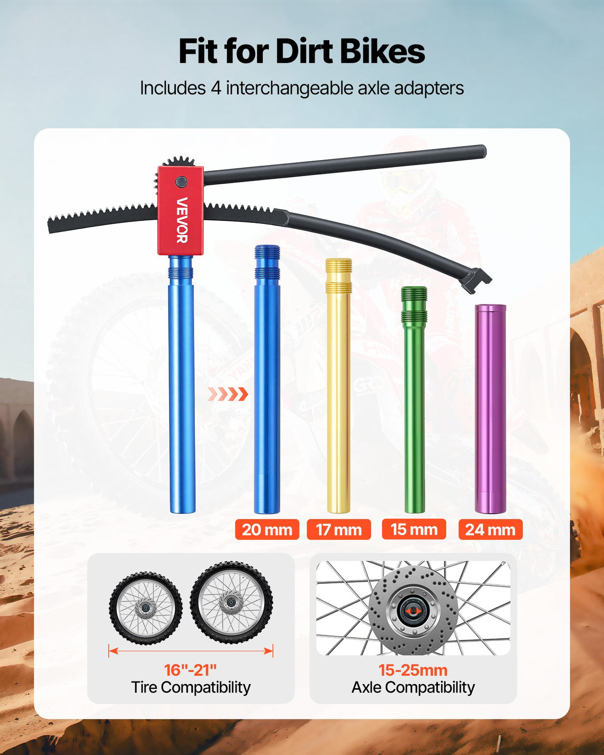 Dirt Bike Tire Changing Tool Kit Fits For Motocross Enduro 16" 21" Wheels