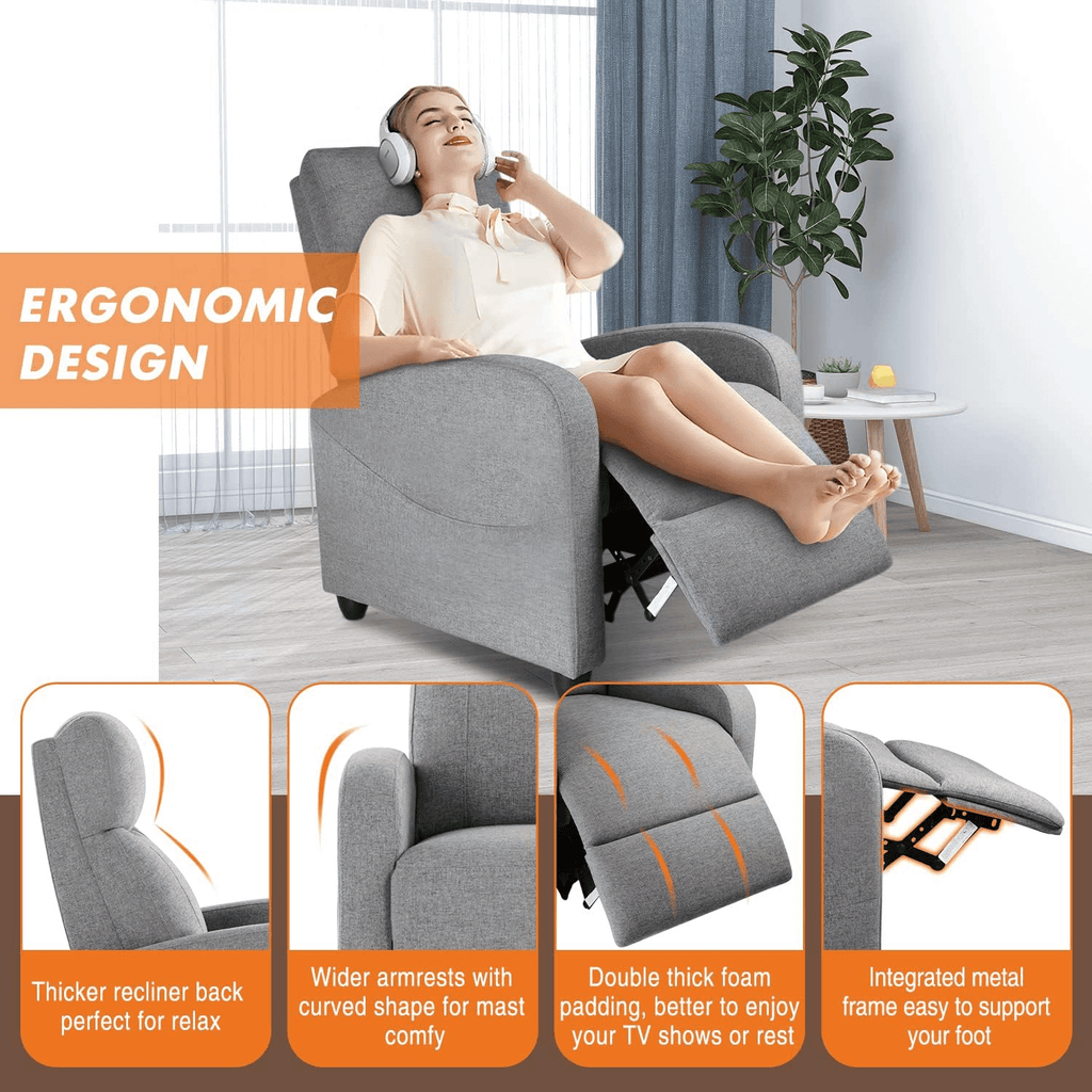 Manual Upholstered Lounge Recliner Chair