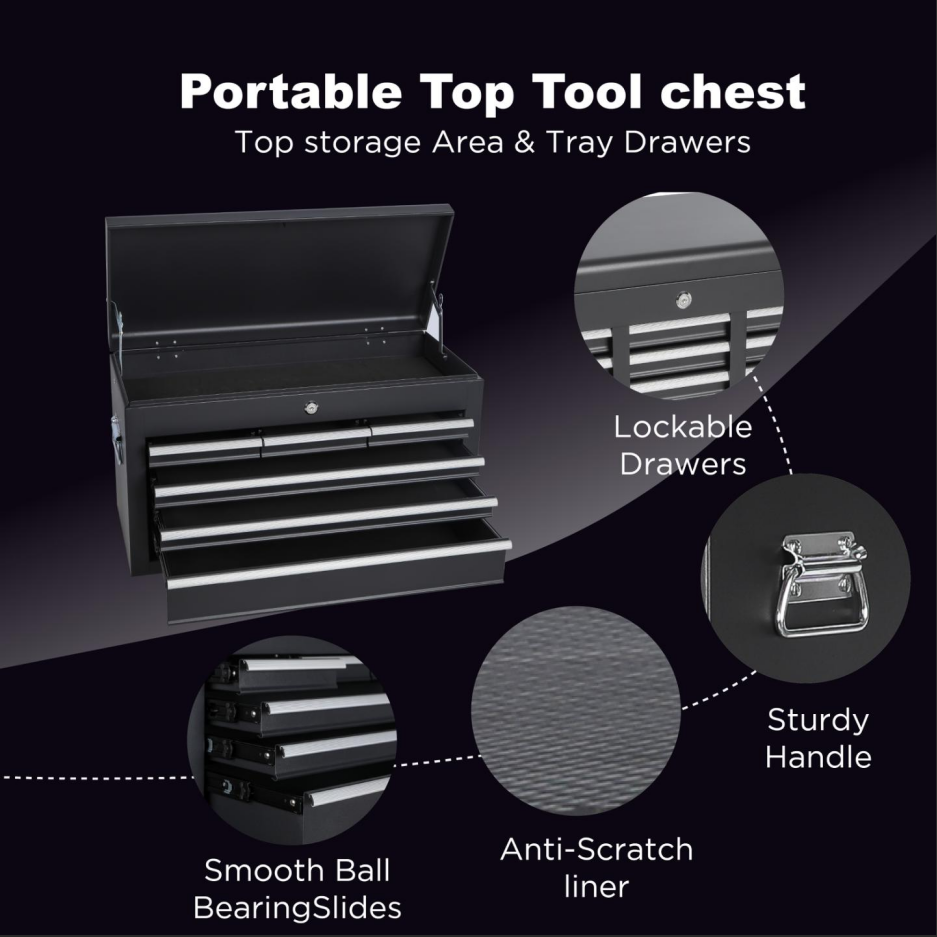 Tool Chest 8 Drawer Rolling Tool Storage Cabinet With 2 In 1 Detachable Top - Image 3