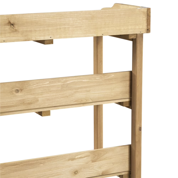 Outdoor Potting Bench Table With Storage Shelf Natural Wood - Image 5