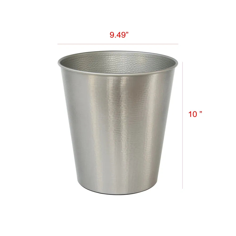 Trash Can Silver Hammered Finish