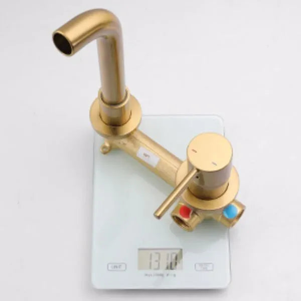 Wall Mount Faucet for Bathroom Sink or Bathtub Single Handle 3 Holes Brass - Image 5