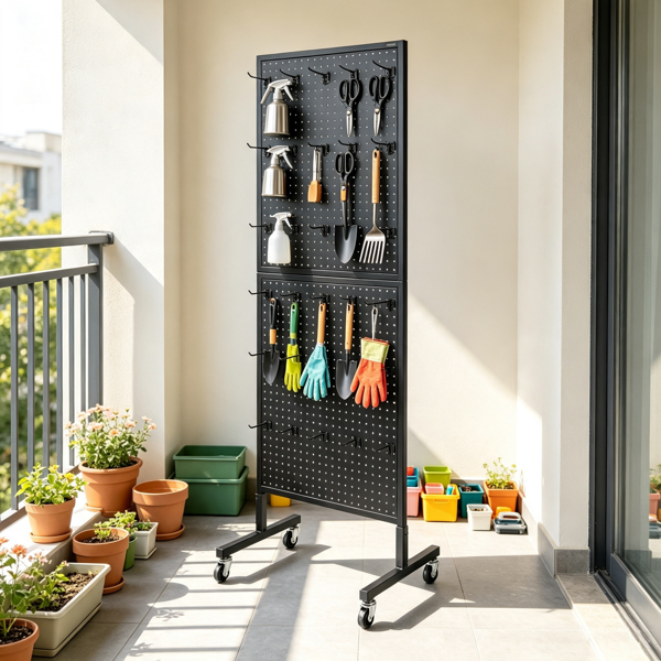 23.6 X 63 In Standing Pegboard Display Stand With 30 Hooks For Grocery & - Image 3