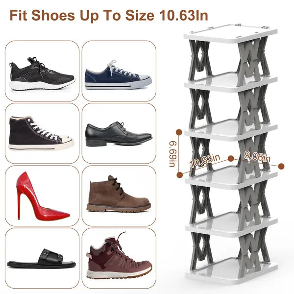 tier foldable shoe rack vertical product angle 6