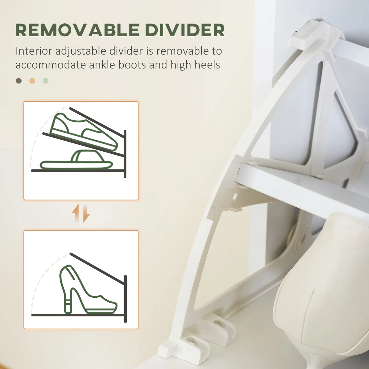 Slim Shoe Storage with 3 Flip Drawers and Adjustable Shelves Shoe Cabinet - Image 2