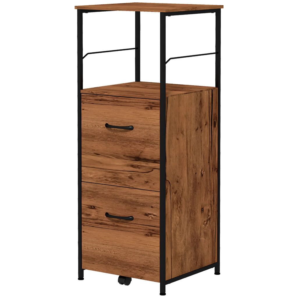 Vertical Filing Cabinet Tall File Cabinet with 2 Drawers Hanging Bars for - Image 3