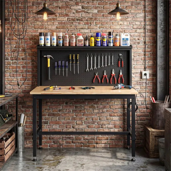 48in heavy-duty garage workbench with hardwood top product view 3