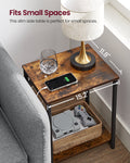 VASAGLE End Table With Charging Station Set Of 2 Small Side Tables