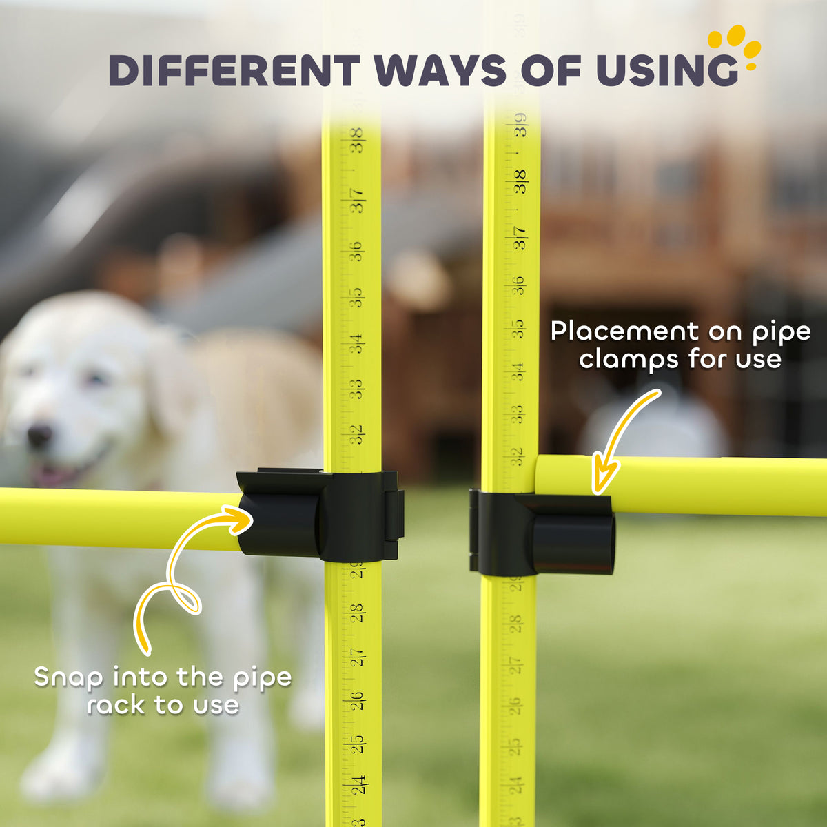 4 Piece Dog Agility Set with Adjustable Height Jump Bars Carry Bag Displacing