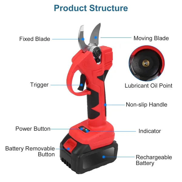 21v electric pruning shears cordless in use lifestyle
