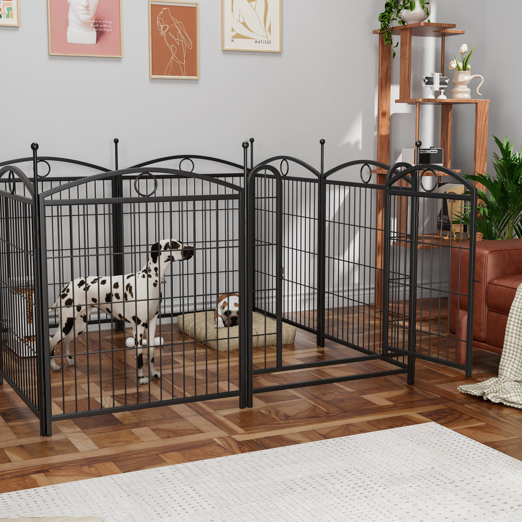 Dog Playpen Indoor 32 inch 8 Panels Metal Dog Pen Pet Dog Fence Outdoor - Image 4
