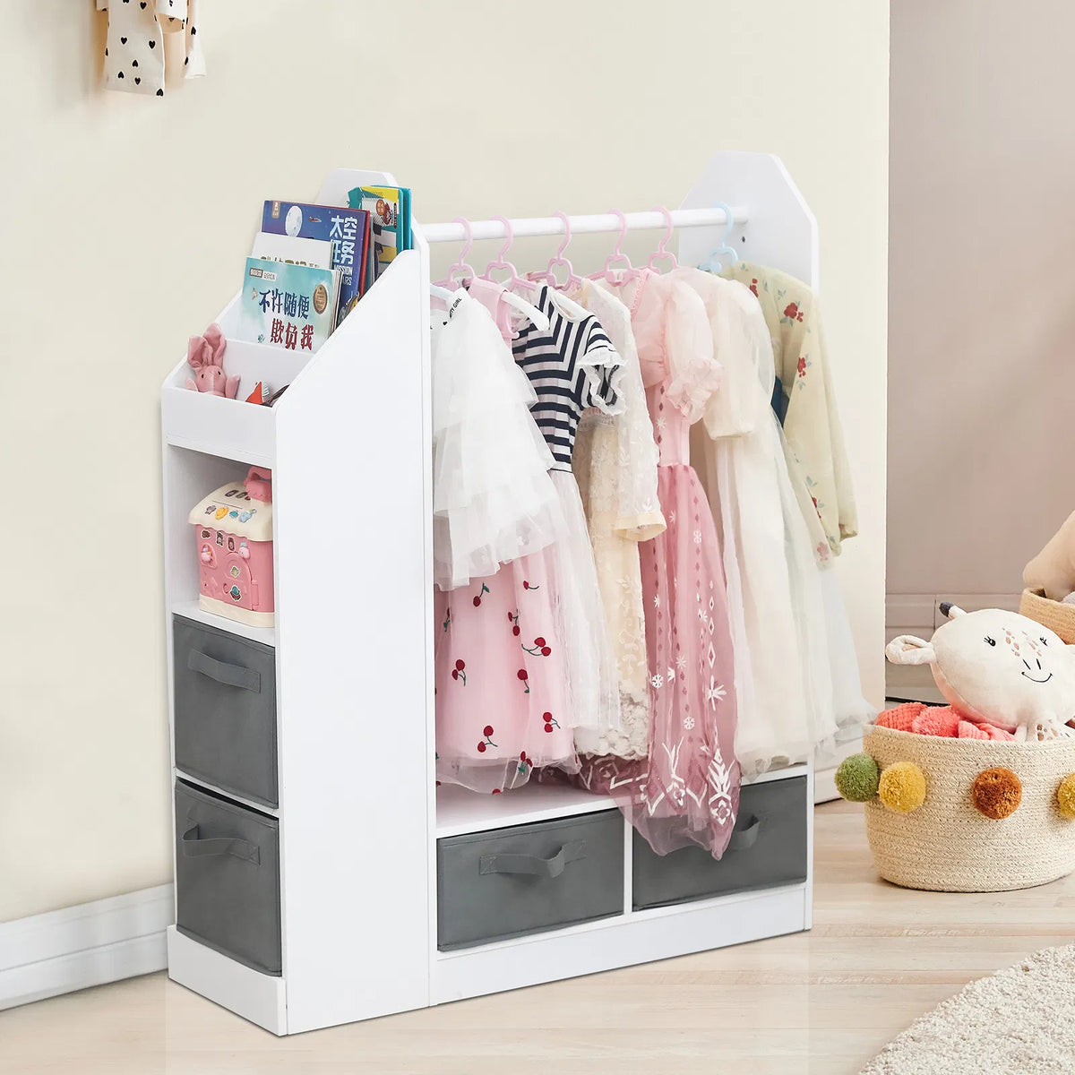 kids costume organizer rack armoire product angle 7