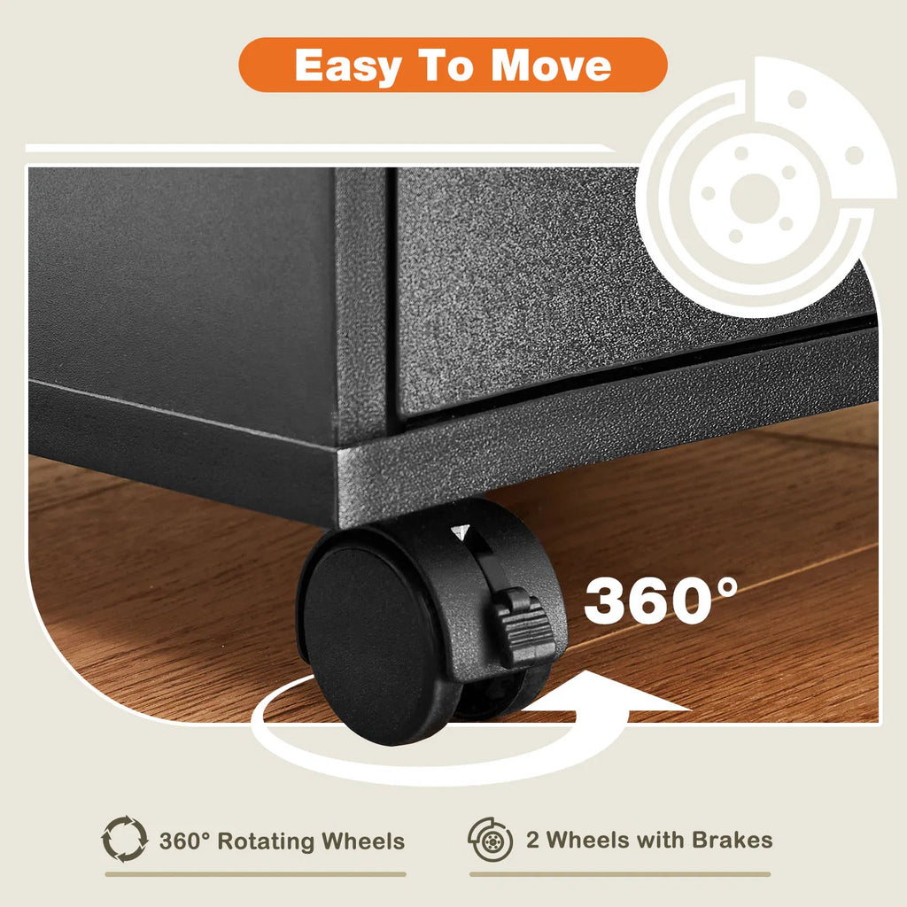 Storage Cabinet Dressers with Wheels Mobile Organizer Drawers for Office - Image 4