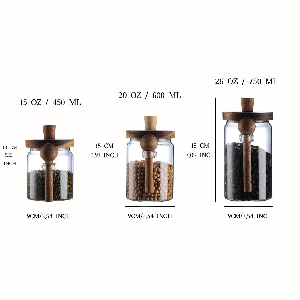 Glass Coffee Jars With Spoons Candy Biscuit Storage Tea - Additional View 7