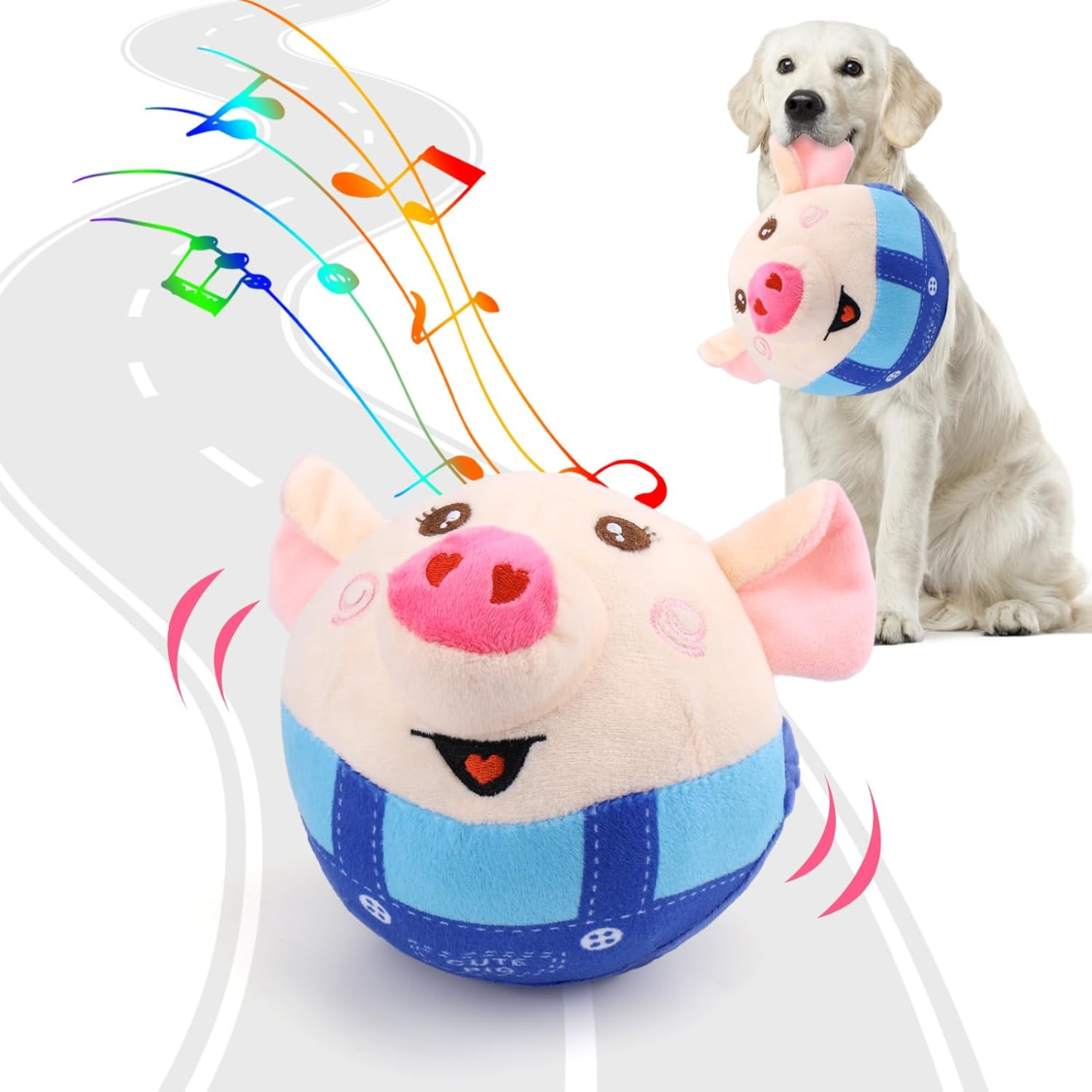 Interactive Dog Toys Pig Jumping Squeaky Dog Toys With Recording And Music - Image 5