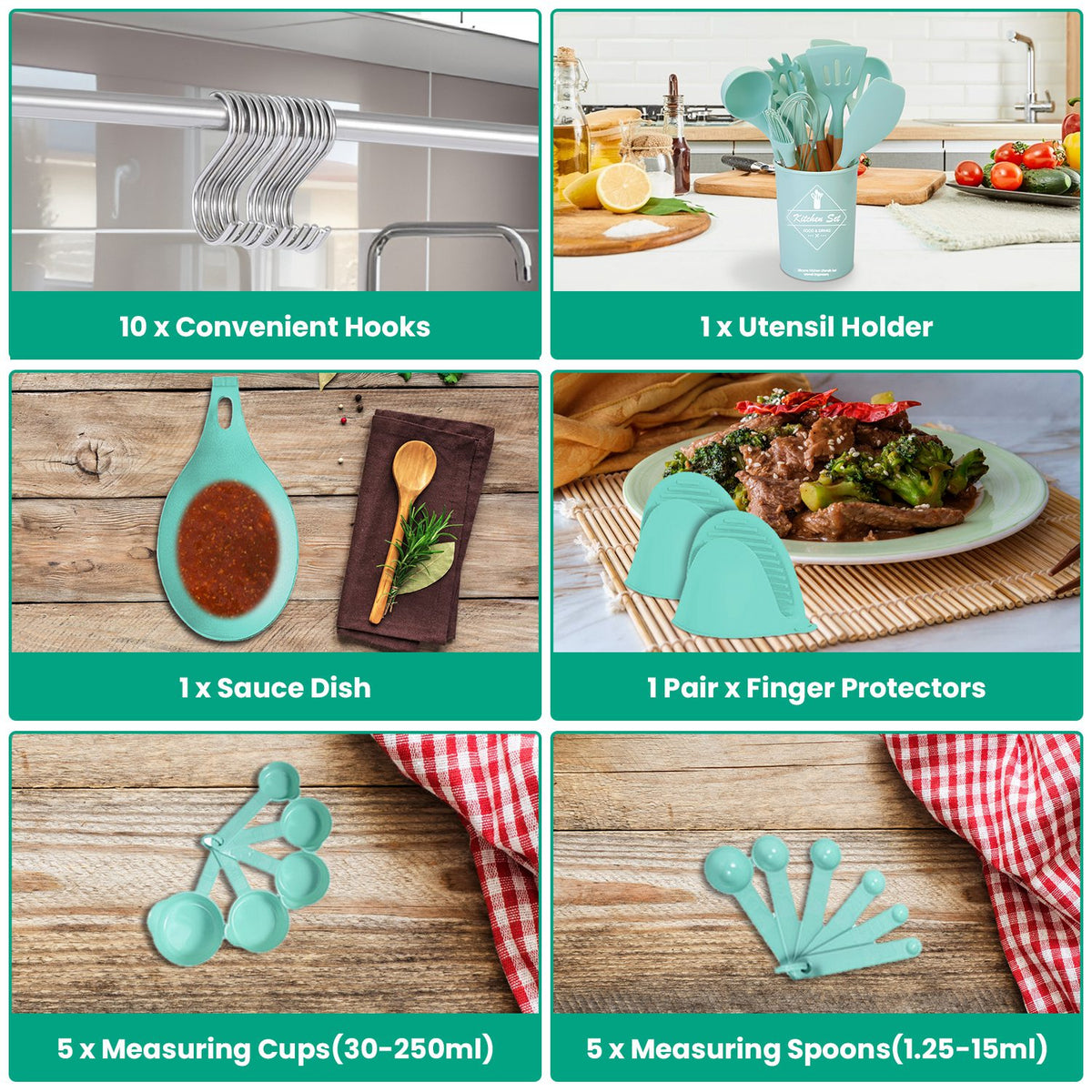 35 Piece Colors Options Set Of 35pcs Kitchen Cooking Utensils Spatula Baking Utensil - Image 3