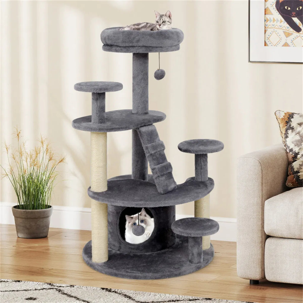 40" Multi Level Cat Tree for Munchkin & Old Cats Stable Wide Base Soft - Image 4