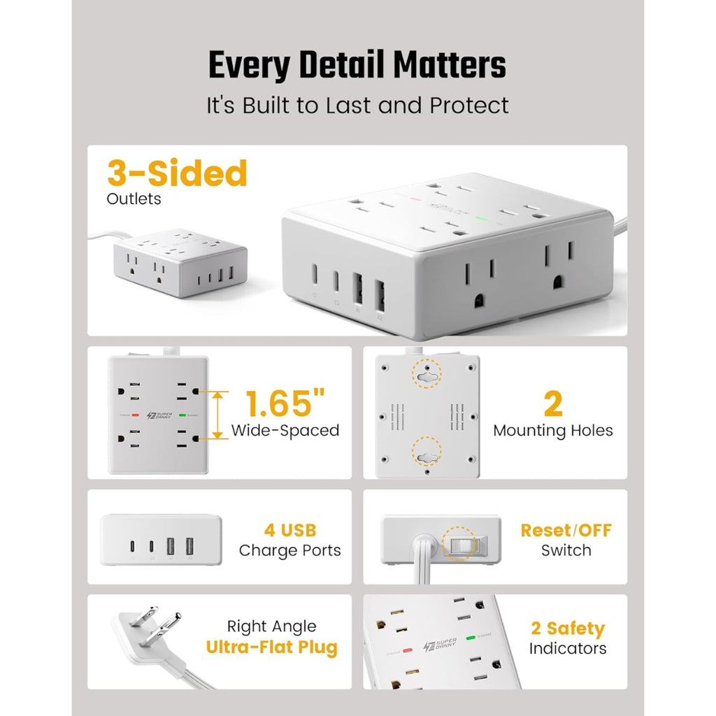 10ft extension cord with multiple product angle 6
