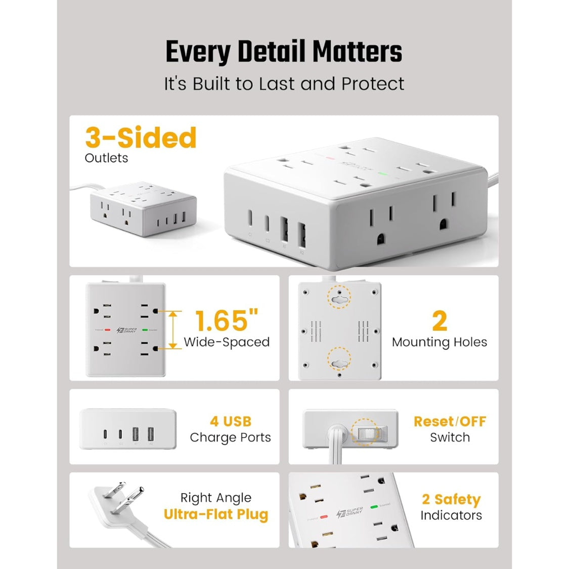 10ft extension cord with multiple product angle 6