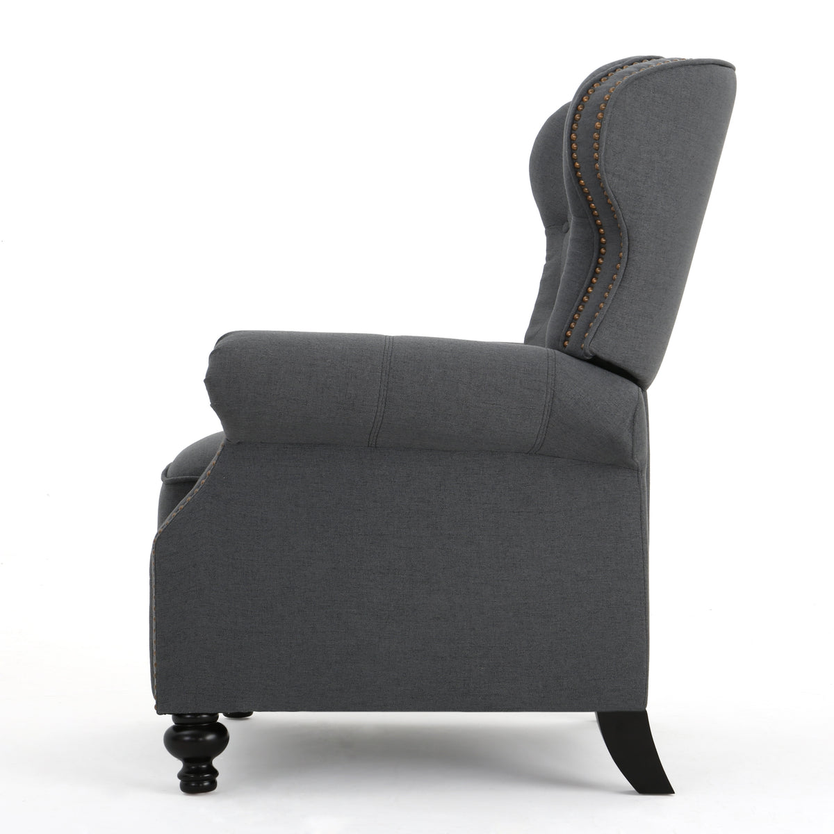 Modern Manual Push Back Recliner Chair Fabric 3 Position Recliner with Rolled - Image 4