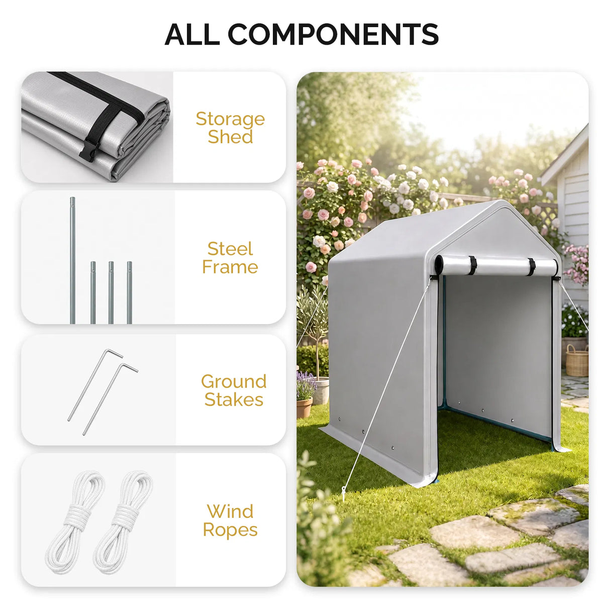 3x6 FT Storage Shed Heavy Duty Bike Tent - Image 2