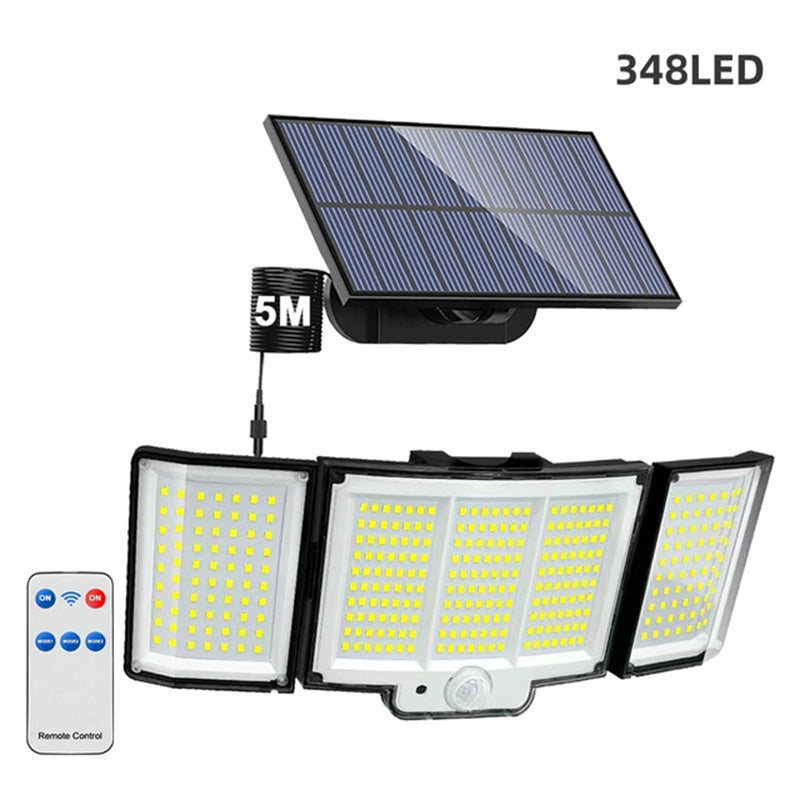 1 2 Pack Solar Lights Outdoor 348 LED Motion Sensor Lights With Remote Control - Image 2