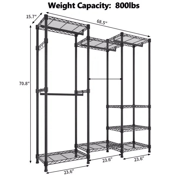 Wire Garment Rack Heavy Duty Clothes Rack Closet Organizer Metal Garment Rack - Image 3