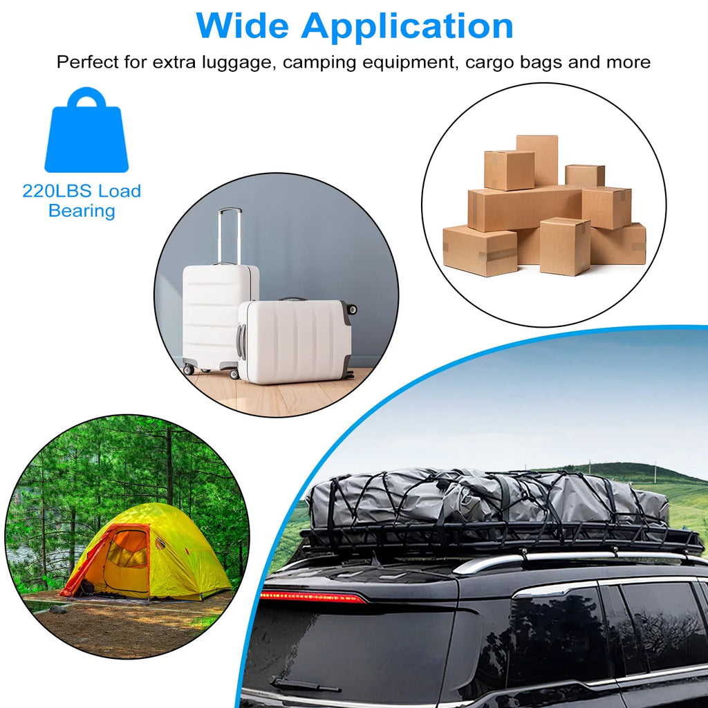 63x39x6.3in Universal Roof Rack Cargo Carrier Car Top Luggage Holder Basket - Image 3