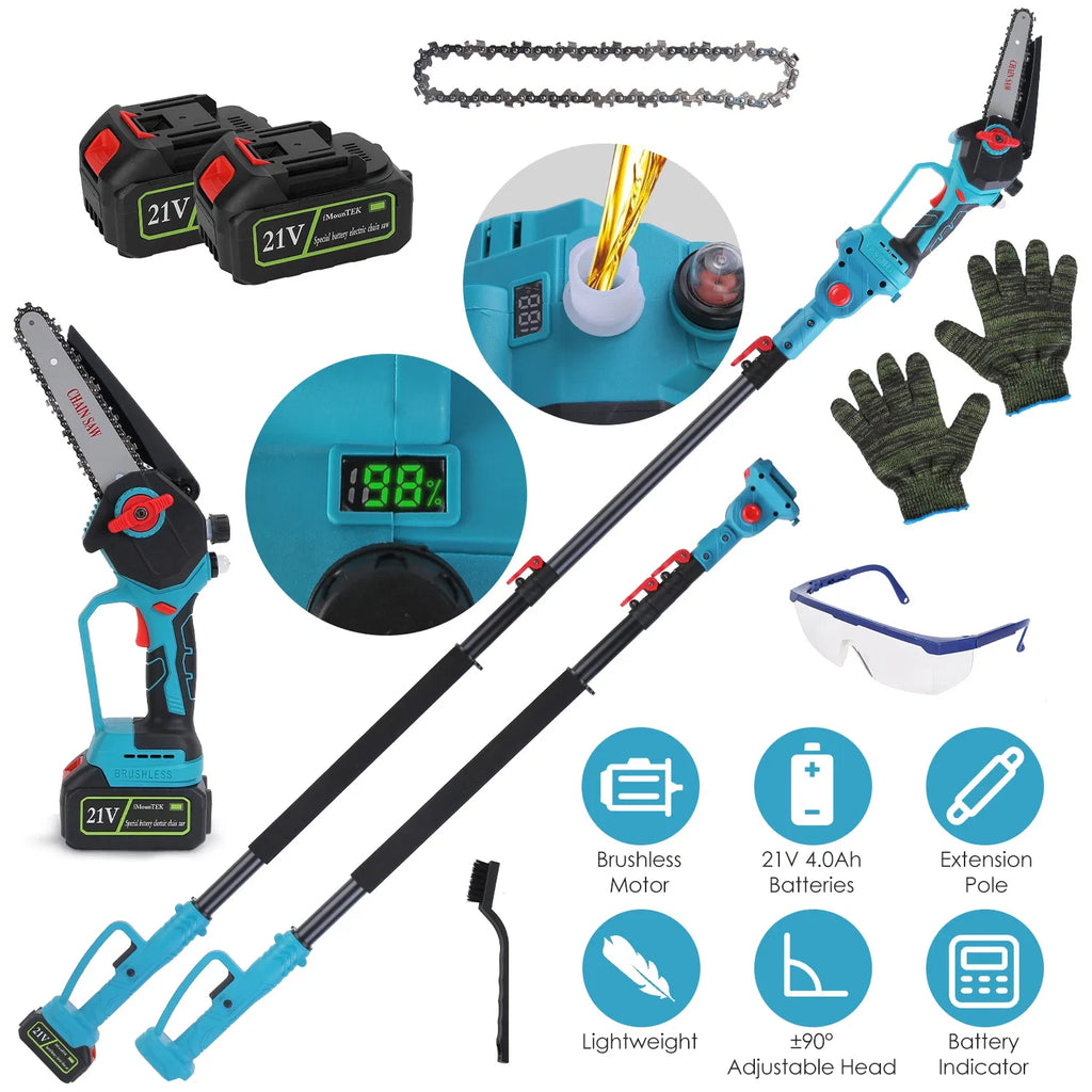 Extendable Cordless Pole Saw (5.3 7.4FT Reach 13FT) 2 in 1 Handheld Chainsaw - Image 3