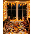 2 Pack Lighted Fall Garland 16.4ft Total 40 LED Autumn Maple Leaf String