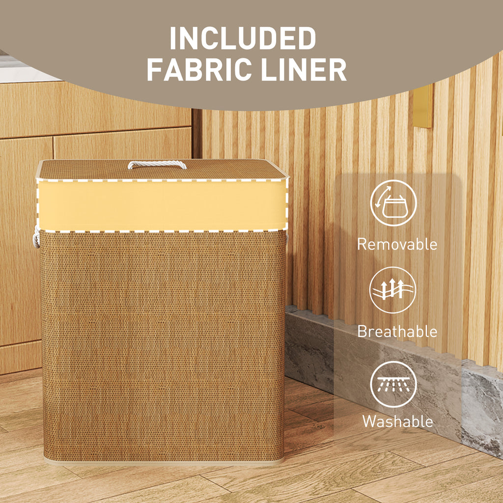 Double Laundry Hamper with Lid