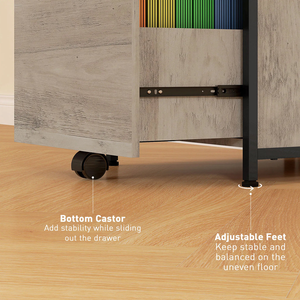 Vertical Filing Cabinet Tall File Cabinet with 2 Drawers Hanging Bars for - Image 2