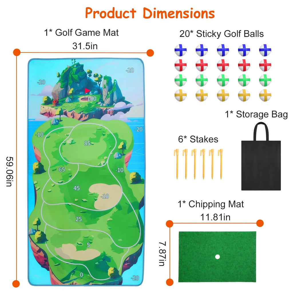 Casual Golf Game Set Indoor Outdoor Golf Pratice Mat Chipping Green Golf Yard - Image 3