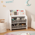 Children's Multi-Bin Toy Organizer Shelf with 6 Storage Bins - Main Front View
