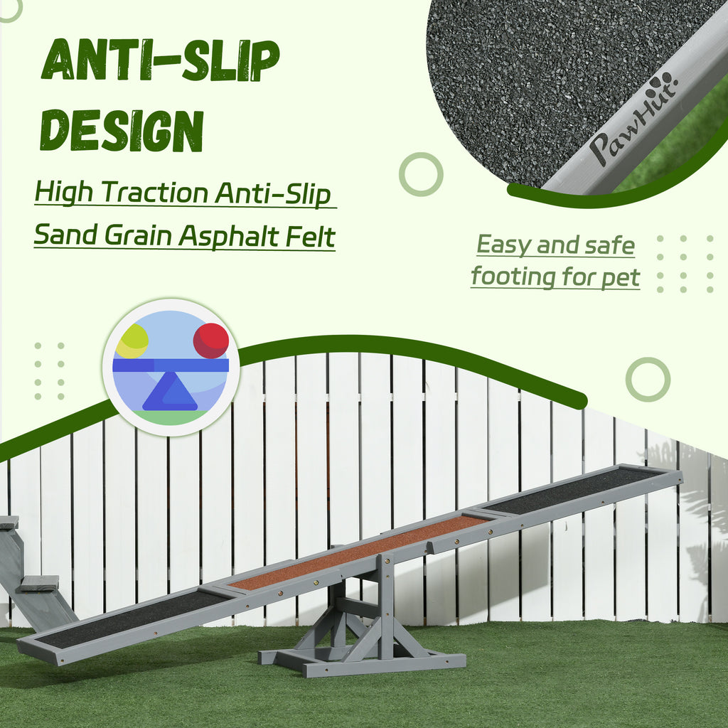Wooden Dog Agility Seesaw for Training and Exercise Gray - Image 5
