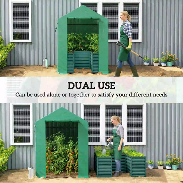 Walk-In Greenhouse with Raised Garden Bed