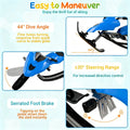 2 in 1 Kids Snow Racer Sled with Tow Rope 30 Steering & Dual Foot Brakes