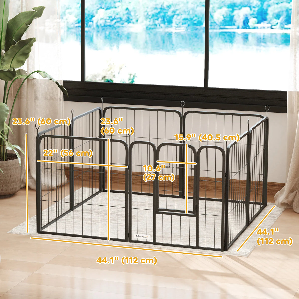 24" Dog Playpen Indoor Outdoor Portable Foldable 8 Panels Pet Playpen with - Image 5