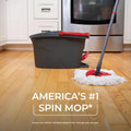 Easywring Microfiber Spin Mop Bucket Floor Cleaning System Red Gray Standard - Image 4