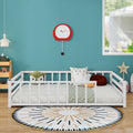Full Size Floor Bed Low Profile Metal Platform with Heavy Duty Guardrails No