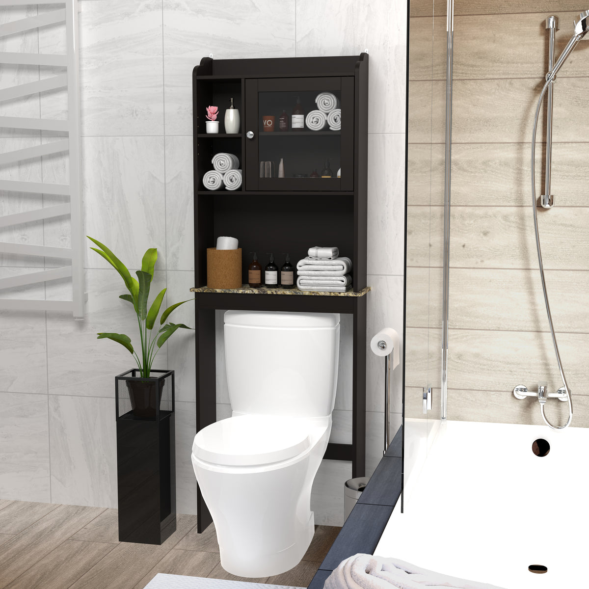 Espresso Over-the-Toilet Bathroom Storage Cabinet