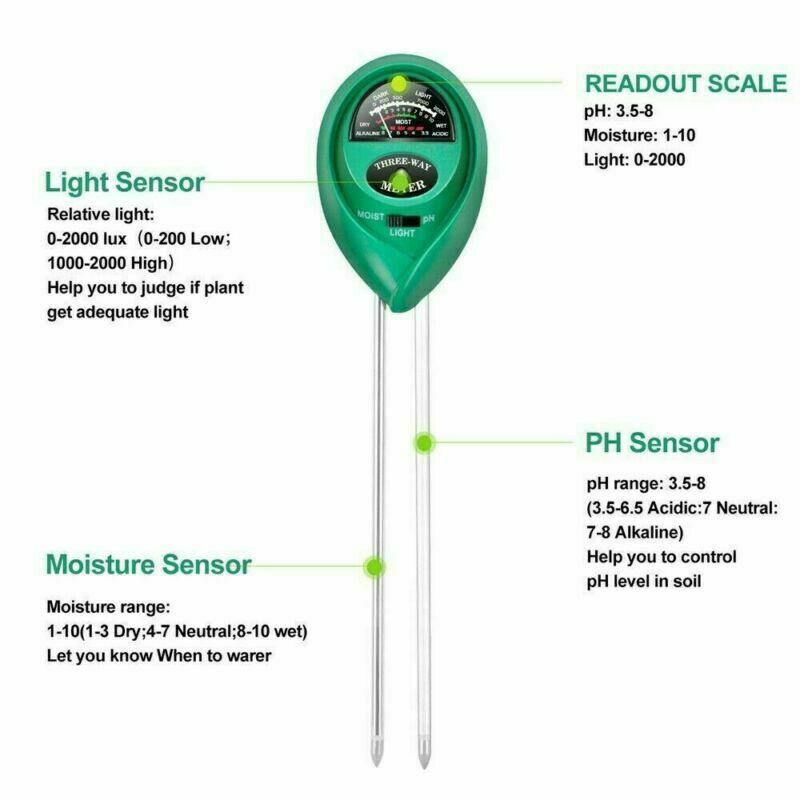 3 In 1 PH Tester Soil Water Light Test Meter For Garden Plant Seeding - Image 4