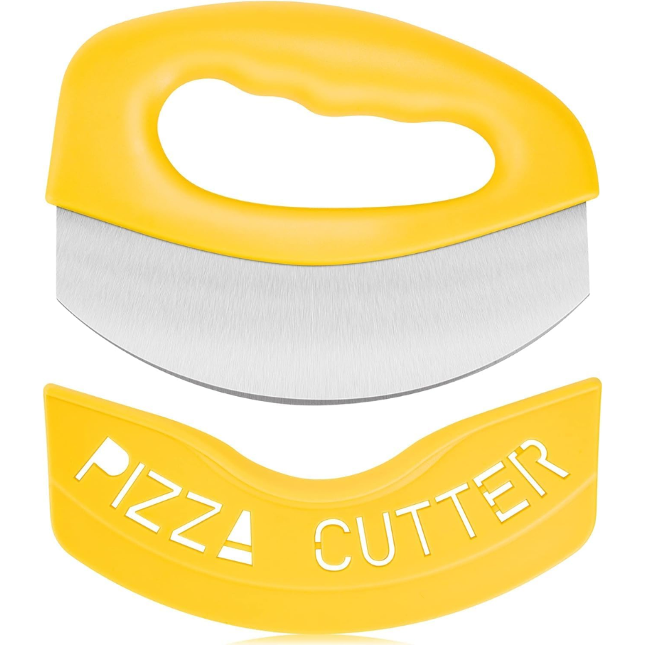 Heavy Duty Stainless Steel Pizza Cutter Rocker With Protective Blade Cover - Image 2