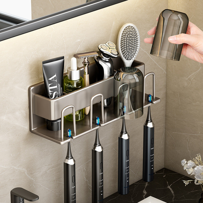 hair dryer rack wall mounted in use lifestyle