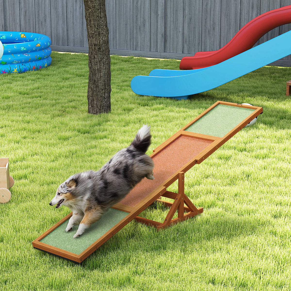 Wooden Dog Agility Seesaw for Training and Exercise Weather Resistant 83" L x - Image 2