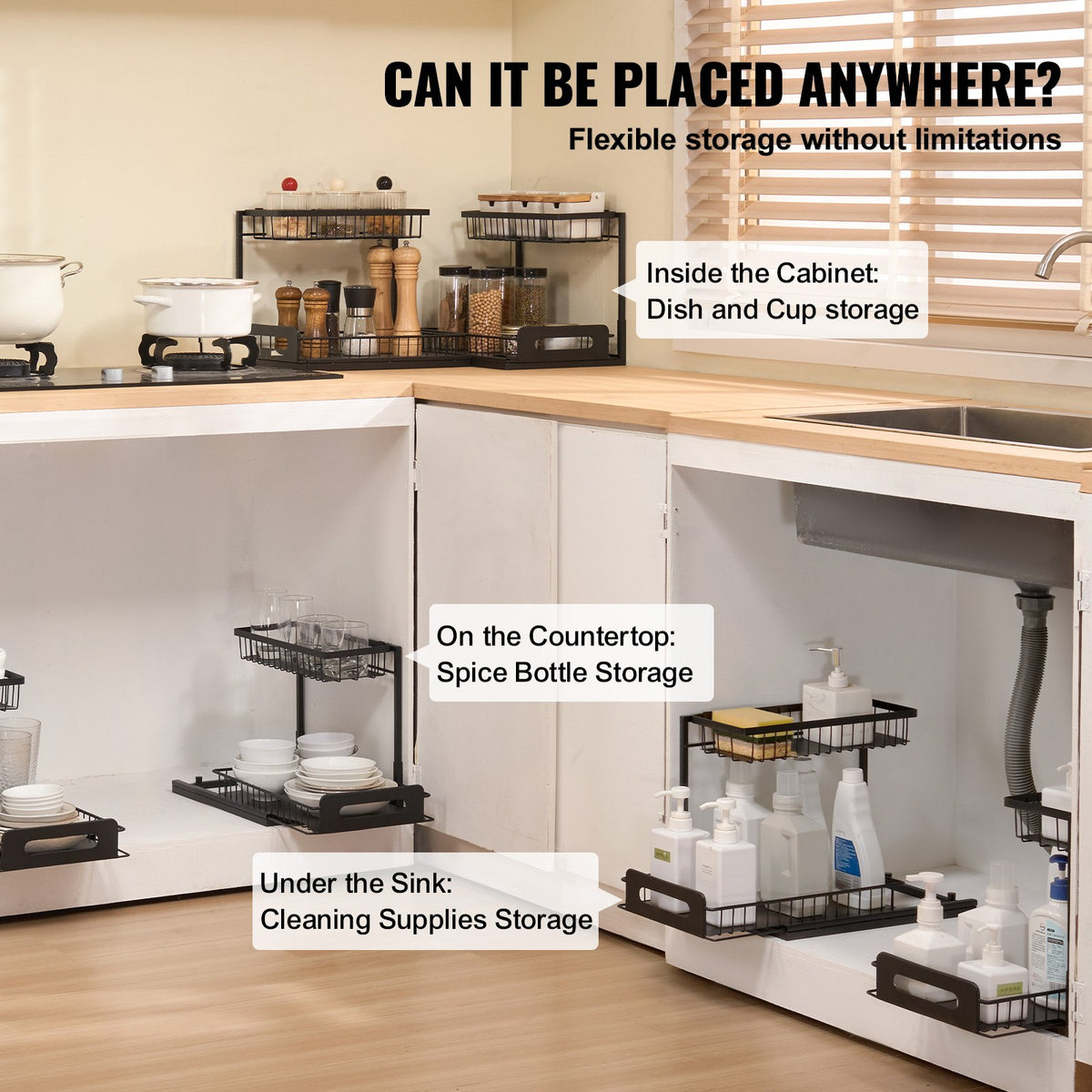 2-tier wire pull out cabinet product angle 6