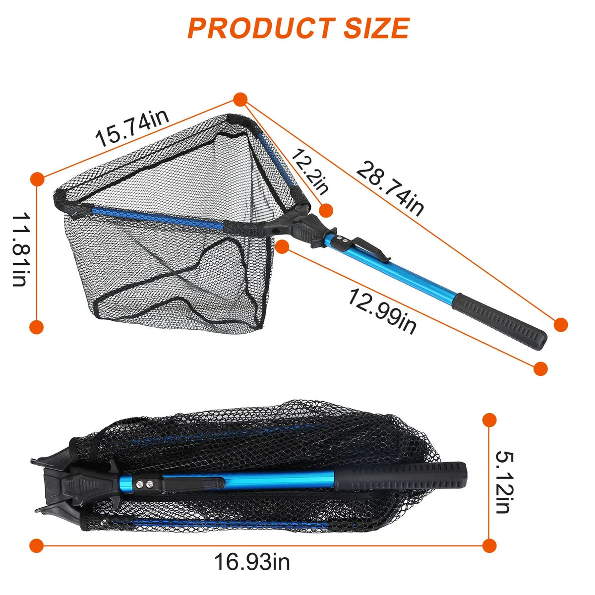 Foldable Fishing Net With Aluminum Alloy Rod EVA Handle Durable 5MM Hexagonal - Image 5